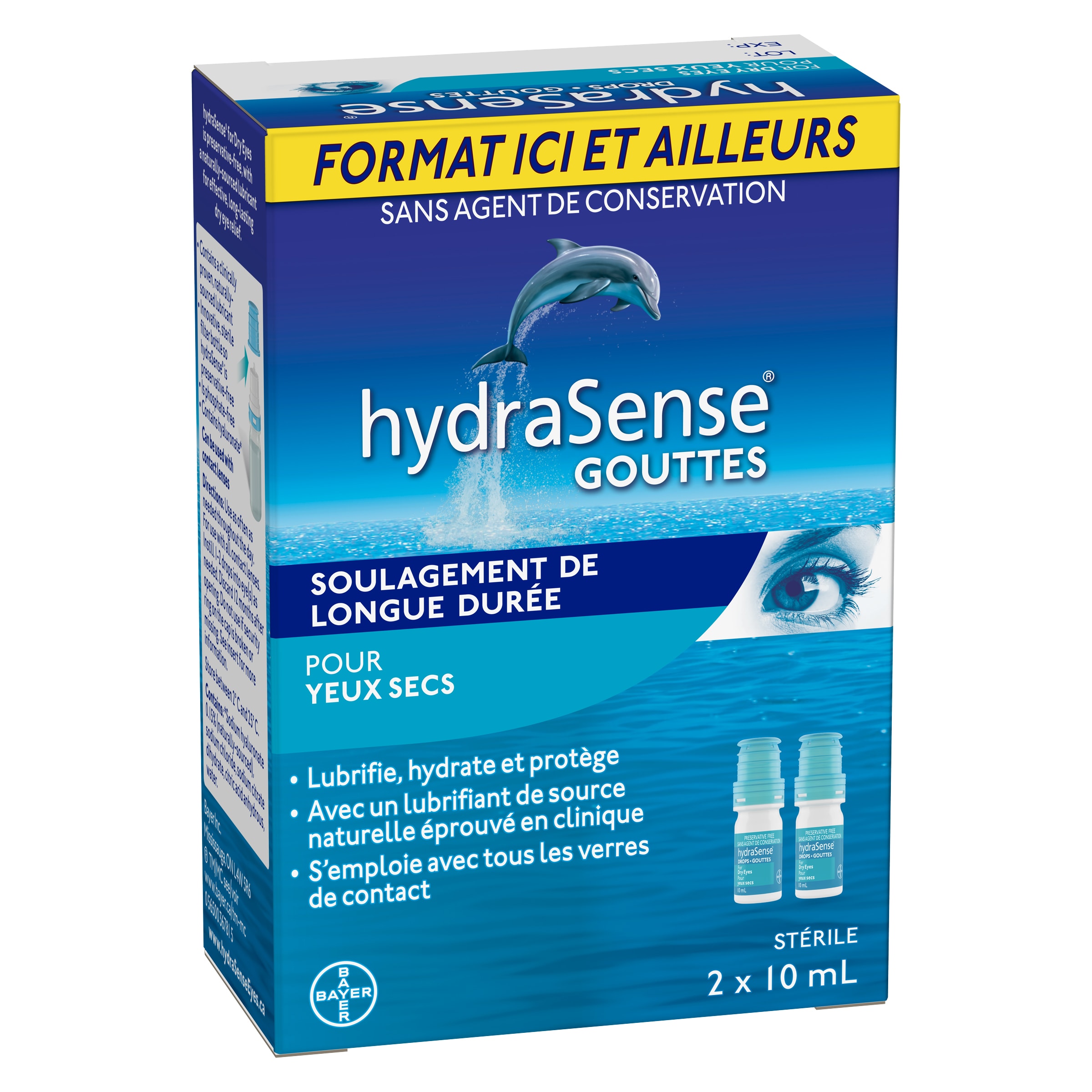 Gouttes de source naturelle pour yeux secs hydraSense® CA